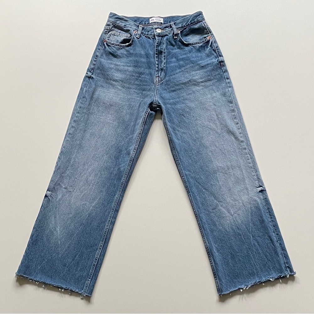 Zara Light Blue Wide Leg Jeans